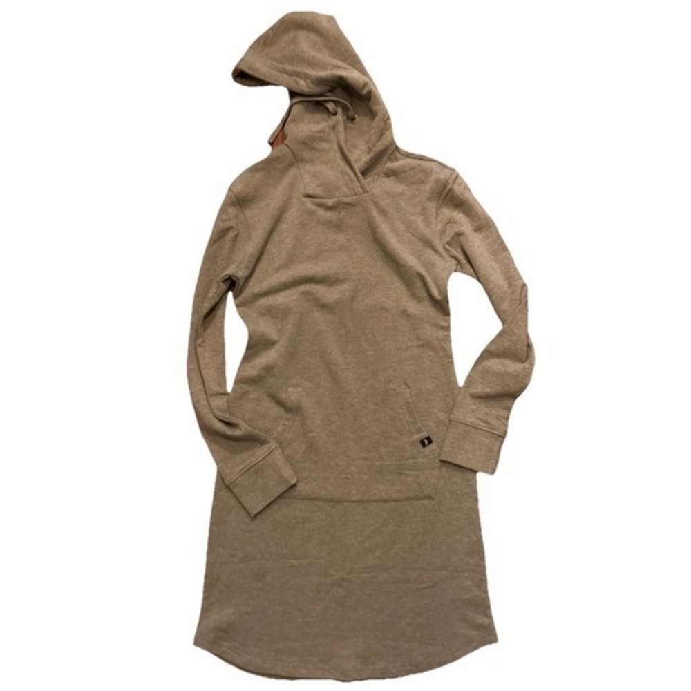 Womens Heather Grey Long Sleeve Hoodie Sweatshirt Dress Size S Lounge Mini‎